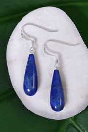 Sterling Silver & Lapis Water Drop Earrings - SS