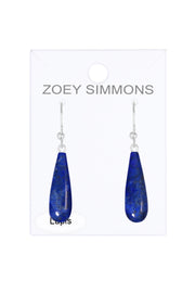 Sterling Silver & Lapis Water Drop Earrings - SS