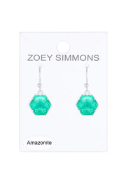 Amazonite Hexagon Drop Earrings - SF