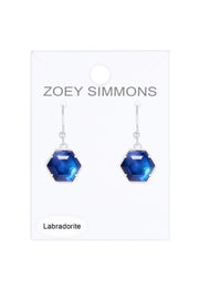 Labradorite Doublet Hexagon Drop Earrings - SF