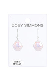 Mother Of Pearl Hexagon Drop Earrings - SF