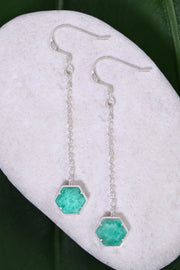 Amazonite Hexagon Drop Earrings - SF