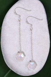 Mother Of Pearl Hexagon Drop Earrings - SF