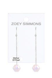Mother Of Pearl Hexagon Drop Earrings - SF