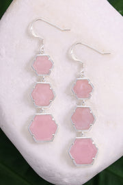 Rose Quartz Statement Earrings - SF
