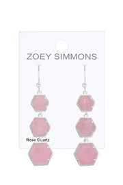 Rose Quartz Statement Earrings - SF