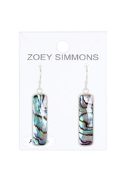Abalone Quartz Rectangle Earrings - SF