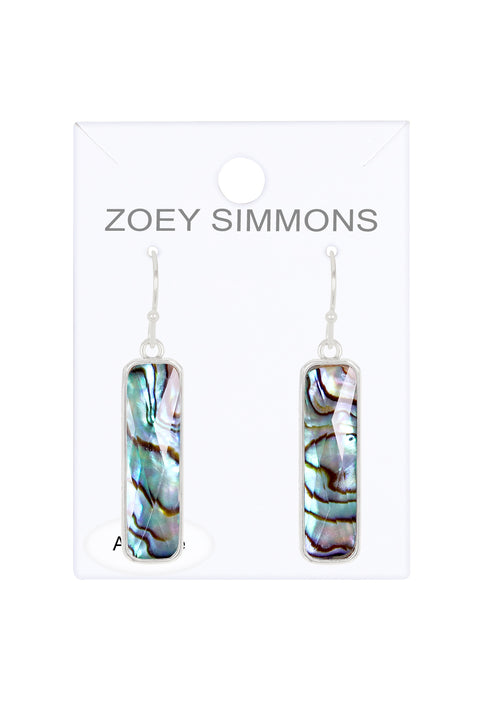 Abalone Quartz Rectangle Earrings - SF