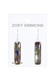 Labradorite Rectangle Drop Earrings - SF