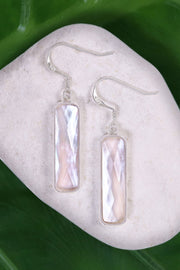 Mother Of Pearl Rectangle Earrings - SF