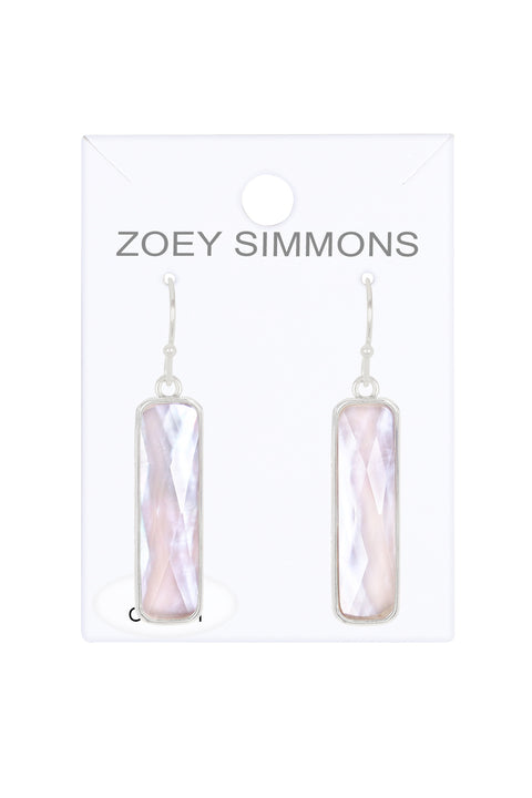 Mother Of Pearl Rectangle Earrings - SF