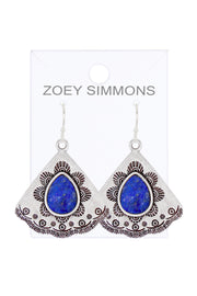 Lapis Vintage Fan Earrings - SF