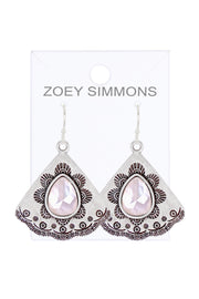 Mother Of Pearl Vintage Fan Earrings - SF