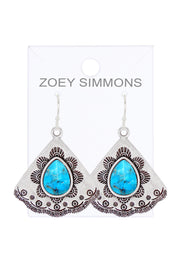 Turquoise Vintage Fan Earrings - SF