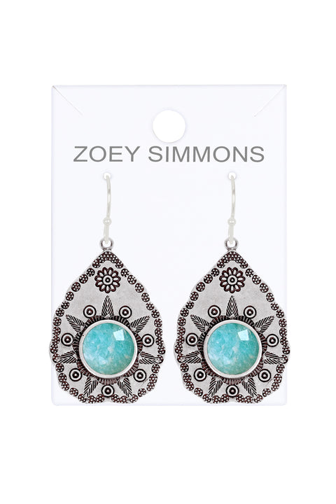 Amazonite Vintage Drop Earrings - SF