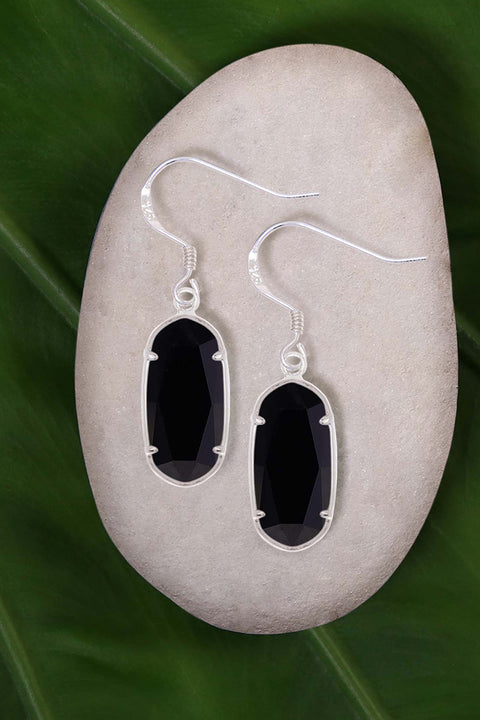 Black Onyx Casey Drop Earrings - SF