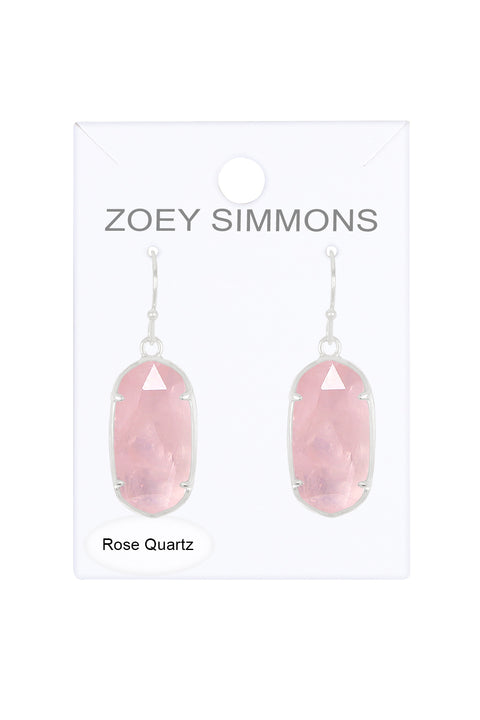 Rose Quartz Casey Drop Earrings - SF