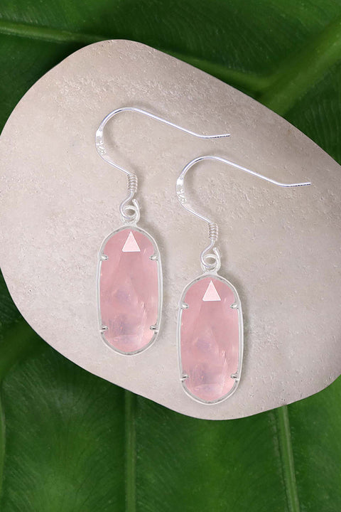 Rose Quartz Casey Drop Earrings - SF