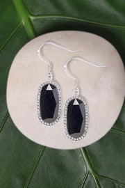 Hematite Halo Drop Earrings - SF