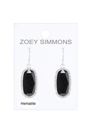 Hematite Halo Drop Earrings - SF