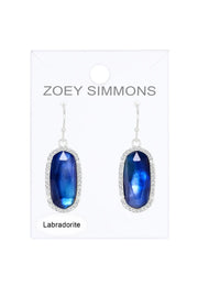 Labradorite Doublet Halo Drop Earrings - SF