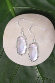 Mother Of Pearl Halo Drop Earrings - SF