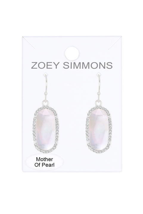Mother Of Pearl Halo Drop Earrings - SF