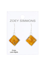 Crazy Lace Agate Rachel Drop Earrings - SF