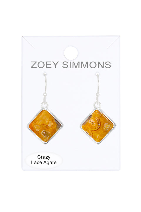 Crazy Lace Agate Rachel Drop Earrings - SF
