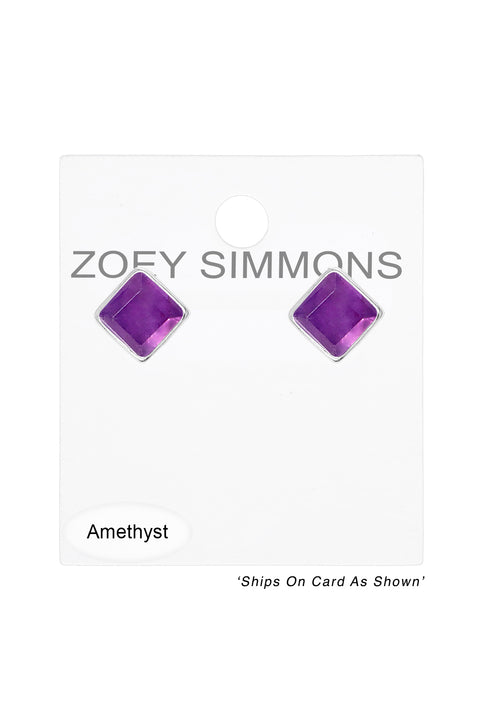 Amethyst Rachel Post Earrings - SF