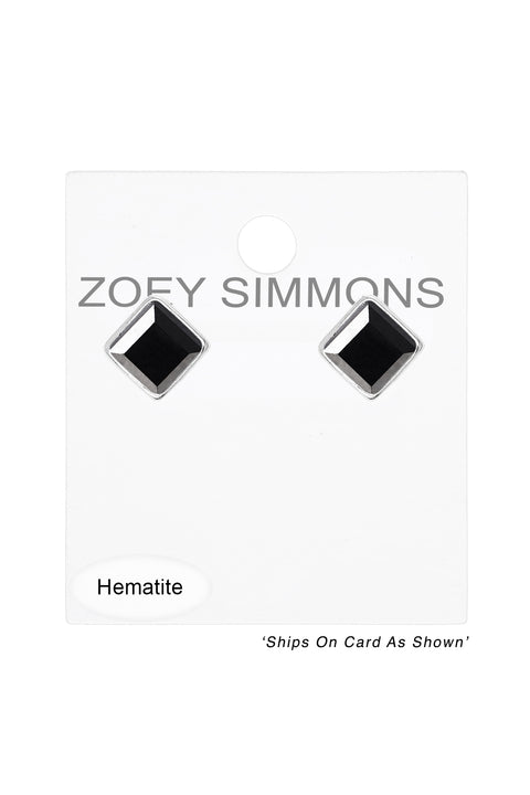 Hematite Rachel Post Earrings - SF