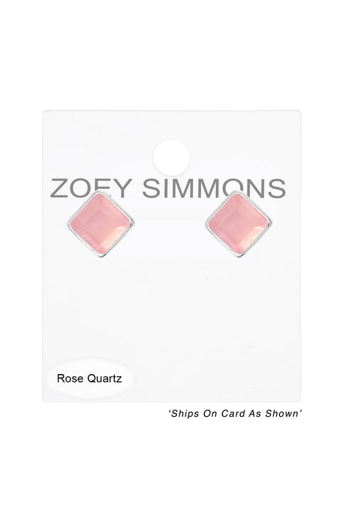 Rose Quartz Rachel Post Earrings - SF