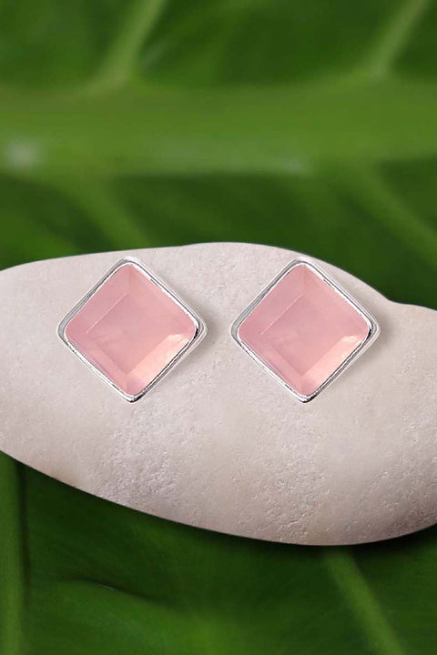 Rose Quartz Rachel Post Earrings - SF