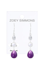 Amethyst Drop Earrings - SF