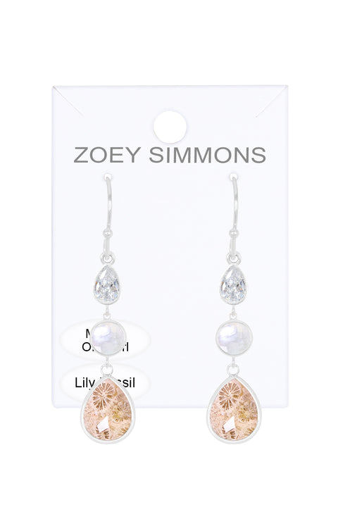 Lily Fossil Drop Earrings - SF