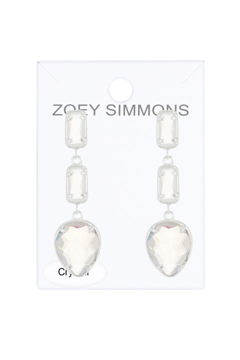 Moonstone Crystal Post Earrings - SF