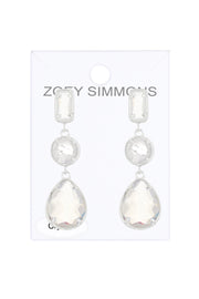 Moonstone Crystal Post Earrings - SF