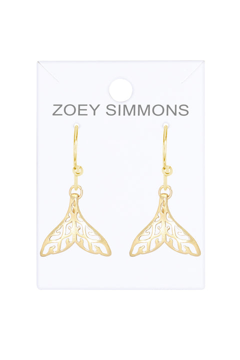 Whale Tail Drop Earrings - GF