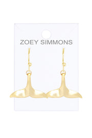 Whale Tail Drop Earrings - GF