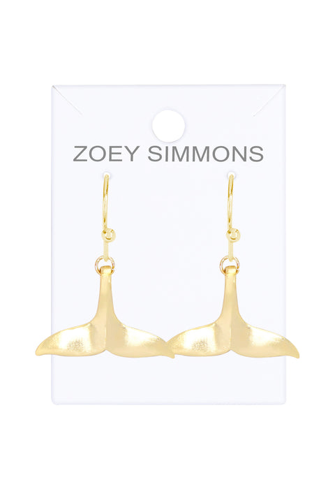 Whale Tail Drop Earrings - GF