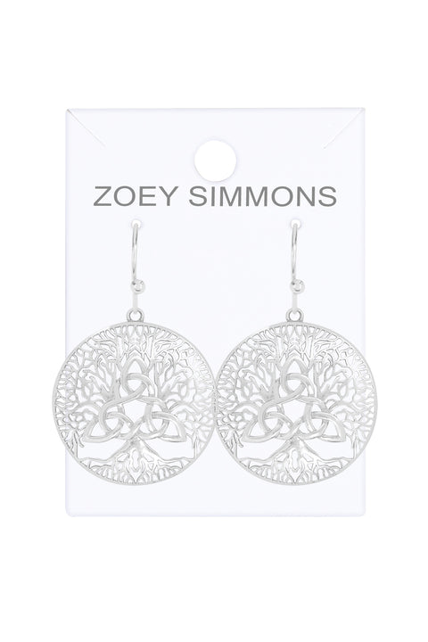 Sterling Silver Celtic Gaia Drop Earrings - SS