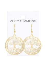 Tree Of Life Drop Earrings - GF