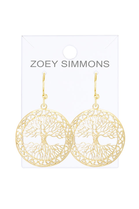 Tree Of Life Drop Earrings - GF