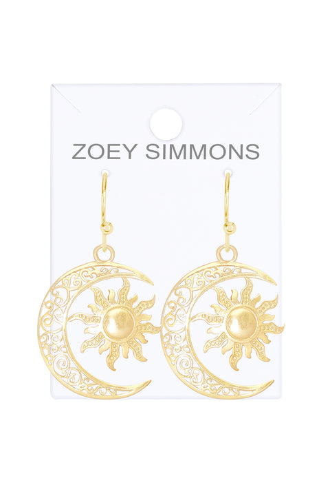 Sun & Moon Drop Earrings - GF