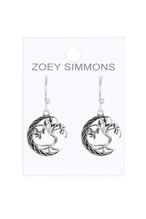 Moon & Tree Drop Earrings - SF