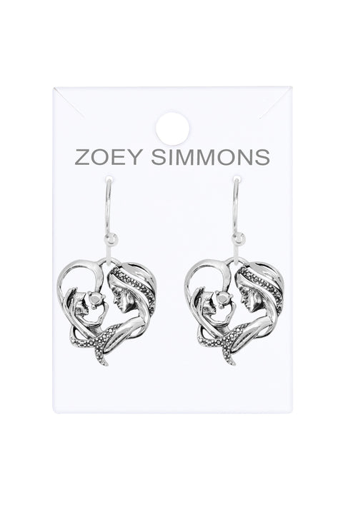 Sterling Silver Mother & Child Drop Earrings - SS