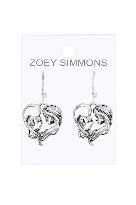 Sterling Silver Mother & Child Drop Earrings - SS