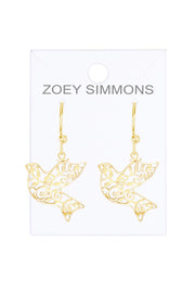 14k Gold Plated Dove Drop Earrings - GF