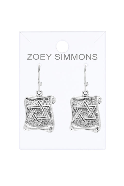 Star Of David Drop Earrings - SF