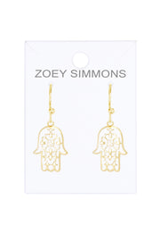Hamsa Drop Earrings - GF